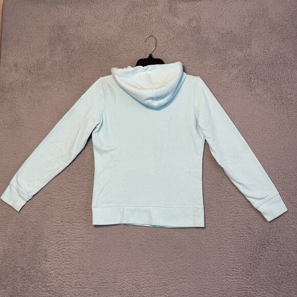 The North Face Hoodie Womens Small Light Blue Teal Spellout Sweatshirt Pullover - Picture 15 of 16